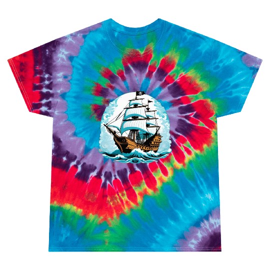 Pirate Ship 1 Tie Dye T Shirts