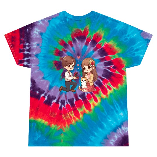 A Man proposing beautiful girl on Valentine s day Tie Dye T Shirts