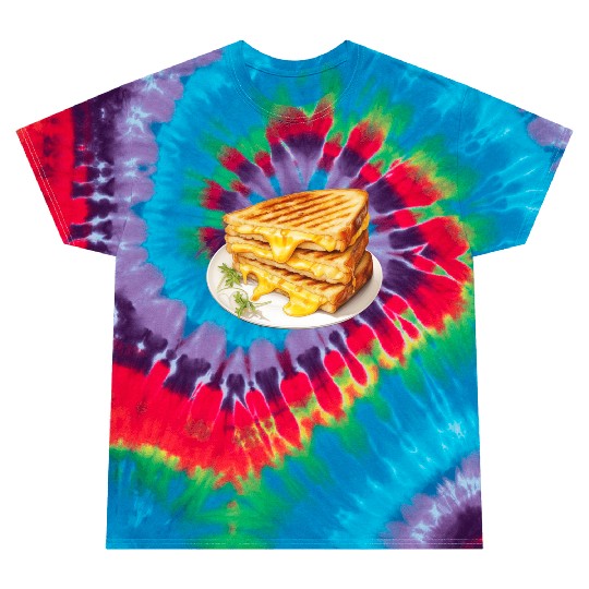 Plate of Grilled Cheese Sandwich Tie Dye T Shirts