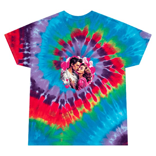 Valentine's Day, Hollywood Lovers Vintage Poster Tie Dye T Shirts