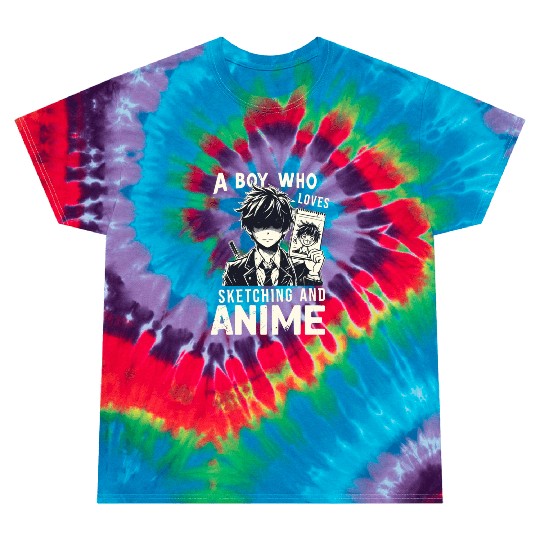 A Boy Who Loves Sketching And Anime Japanese Manga Tie Dye T Shirts