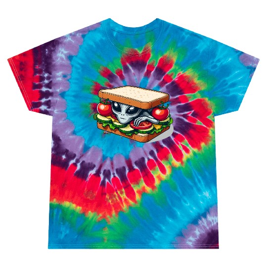 Alien Hiding in a Sandwich Tie Dye T Shirts