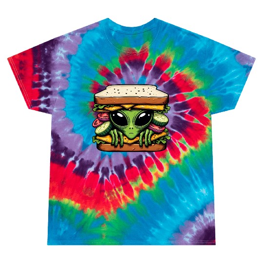 Alien Hiding in a Sandwich Tie Dye T Shirts