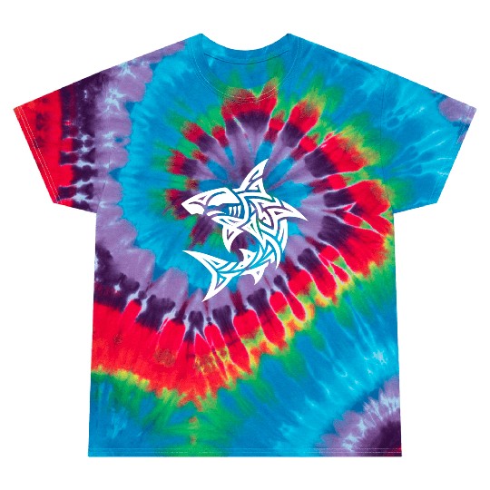Tribal Hammerhead Shark Style Diver Fan Tattoo Tie Dye T Shirts