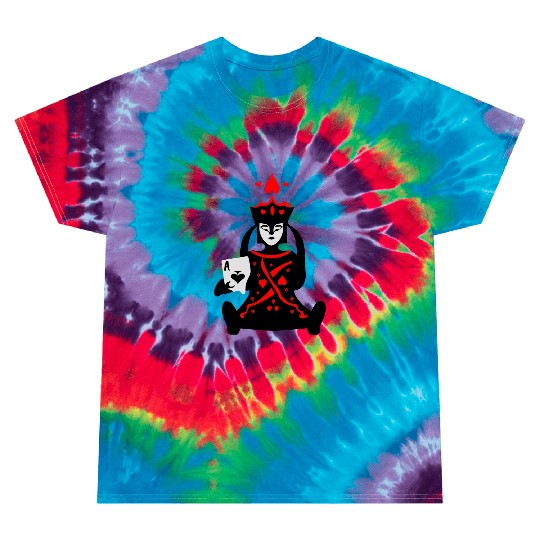 Queen of Hearts Holds Ace of Spades Vector 3 Color Tie Dye T Shirts