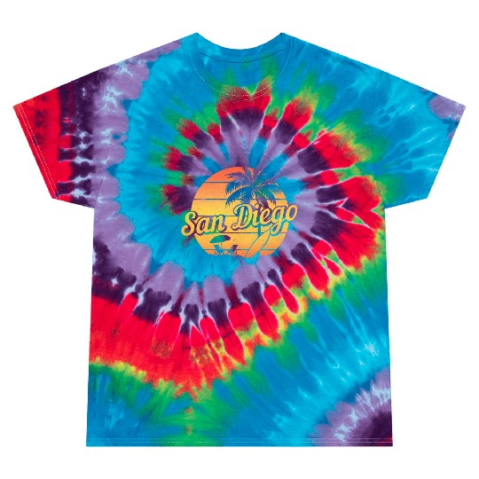 San Diego California Surfer Souvenir Tie Dye T Shirts
