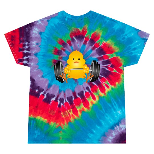 Bodybuilder chicken with dumbbell while training Tie Dye T Shirts