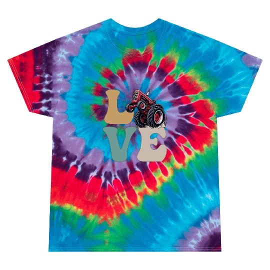 LOVE Tractor Pulling Tractor Driver Farmer Farming Tie Dye T Shirts