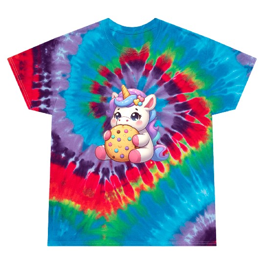 Unicorn Enjoying a Cookie Tie Dye T Shirts