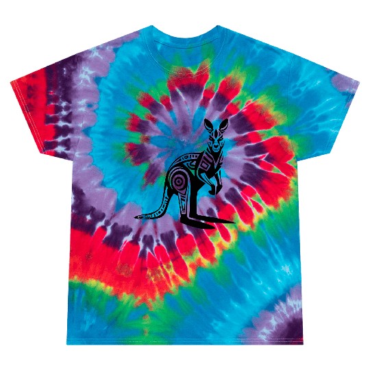 Kangaroo Tribal Style Vector Design Single Color Tie Dye T Shirts