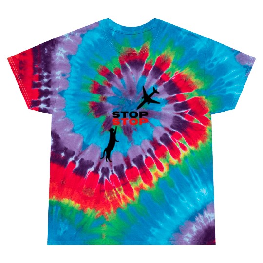 Funny Hilarious Cat Kitty Stop Airplane In Mid Air Tie Dye T Shirts