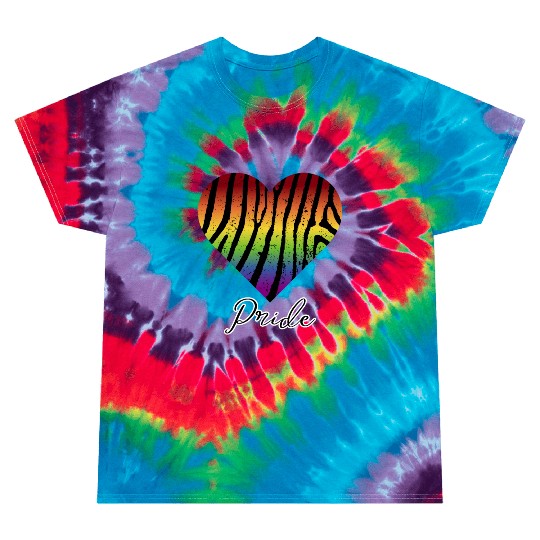 LGBTQ+Pride Rainbow heart-pattern tiger leather Tie Dye T Shirts