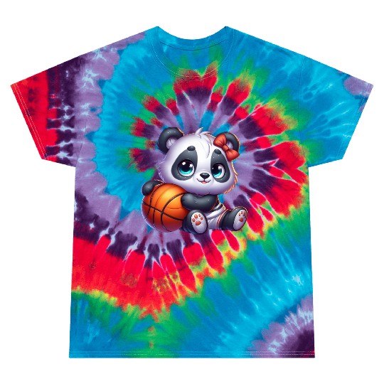 Cute Baby Panda's Basketball Adventures Tie Dye T Shirts
