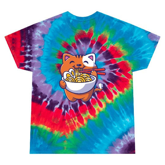 Cat Ramen Noodle Japanese Anime Manga Ramen Kawaii Tie Dye T Shirts