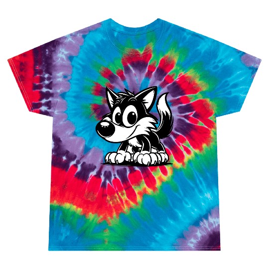Little Howler: Baby Wolf Design Tie Dye T Shirts