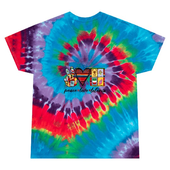 Peace Love Loteria Serape Mexican Bingo Card Tie Dye T Shirts