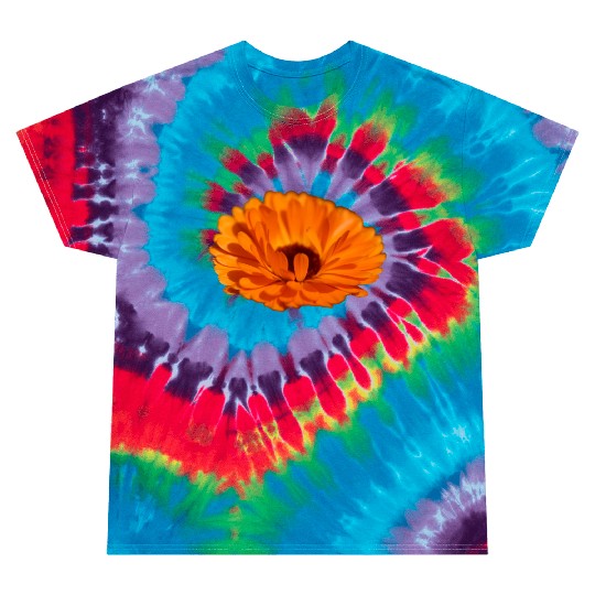 orange flower marigold Tie Dye T Shirts
