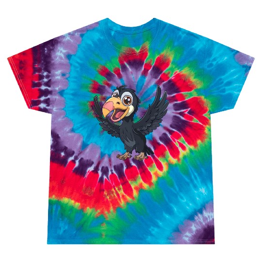 Joyful California Condor Cartoon Character Tie Dye T Shirts