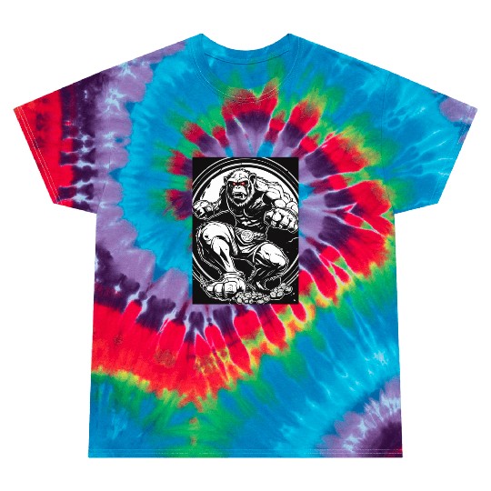 Zombie ape street fighter black and white circle l Tie Dye T Shirts
