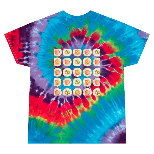 Watercolor illustration of sushi food pattern Tie Dye T Shirts