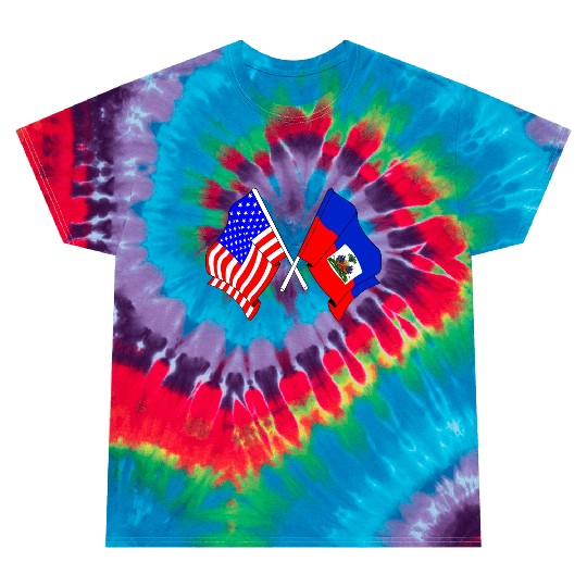 USA flag USA, Haiti flag Tie Dye T Shirts
