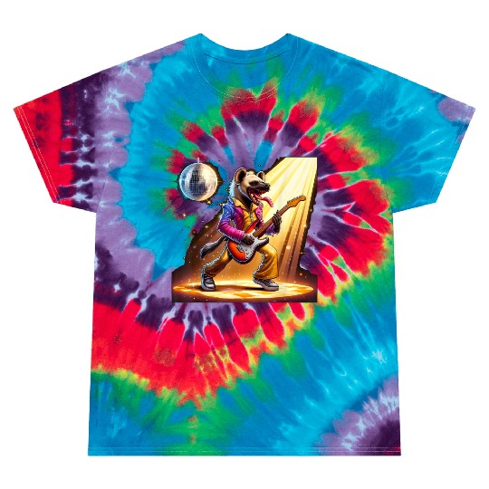 Disco Ball Guitar Hyena Tie Dye T Shirts