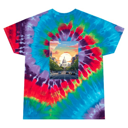Sunset in US Capitol Washington DC Tie Dye T Shirts