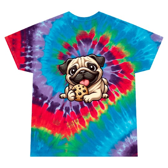 Cute pug cookie cartoon dessert sweet treat Tie Dye T Shirts