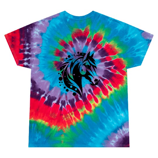 Proud Horse Head Vintage Portrait Pony Tattoo Tie Dye T Shirts