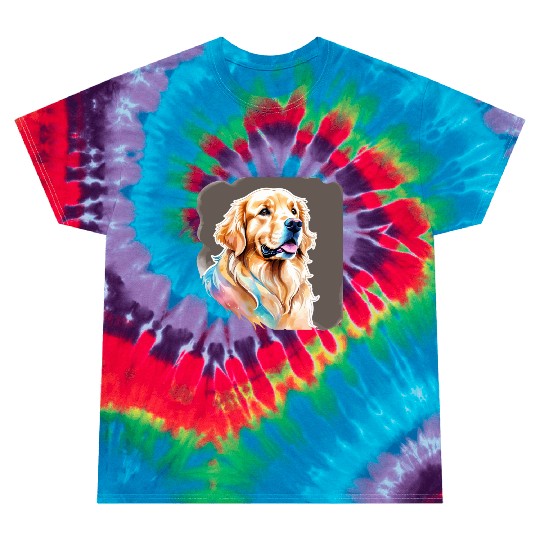 Golden Retriever Watercolor Tie Dye T Shirts