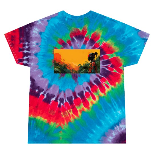 Digital Warrior: Tropical Twilight Tie Dye T Shirts