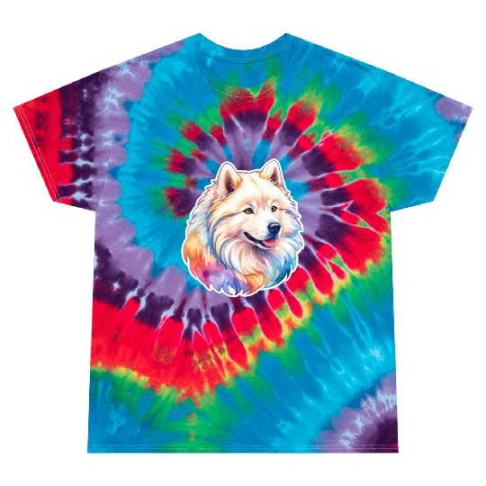 Samoyed Dog Watercolor Tie Dye T Shirts