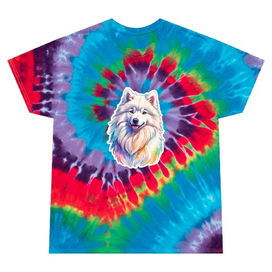 Samoyed Dog Watercolor Tie Dye T Shirts