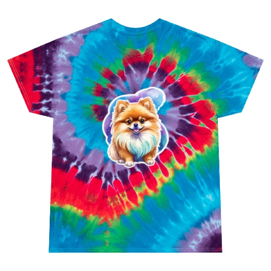 Pomeranian Watercolor Tie Dye T Shirts