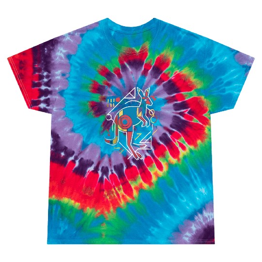 Geometric Kangaroo Art Colorful Abstract Tie Dye T Shirts