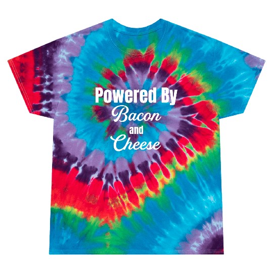 Powered By Bacon and Cheese Meaty Barbecue BBQ Tie Dye T Shirts