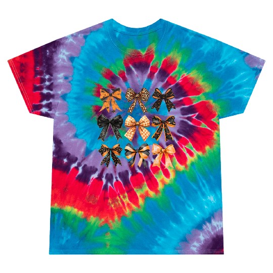 Coquette Halloween Bow Girly Spooky Season Hallowe Tie Dye T Shirts