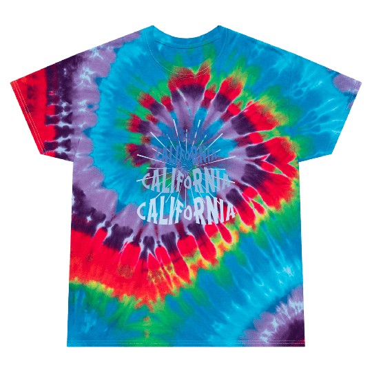 California West Coast Golden State Blue Graphic Tie Dye T Shirts