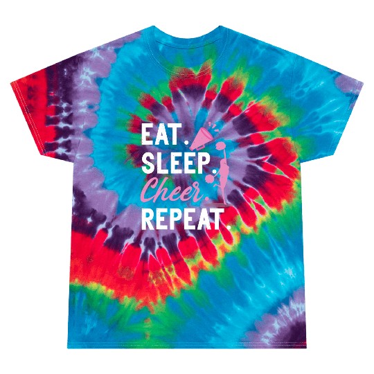 Cheerleading Dance Cheerleader Girls Eat Sleep Tie Dye T Shirts
