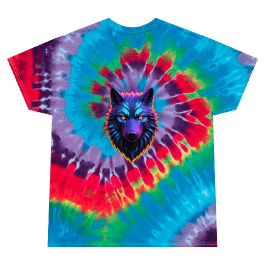 Wolf logo , rising from fire Tie Dye T Shirts