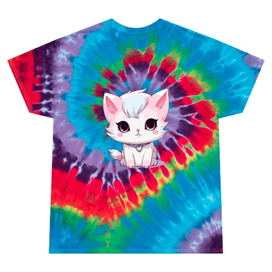 Anime kawaii kitty, cute cat and neko Tie Dye T Shirts