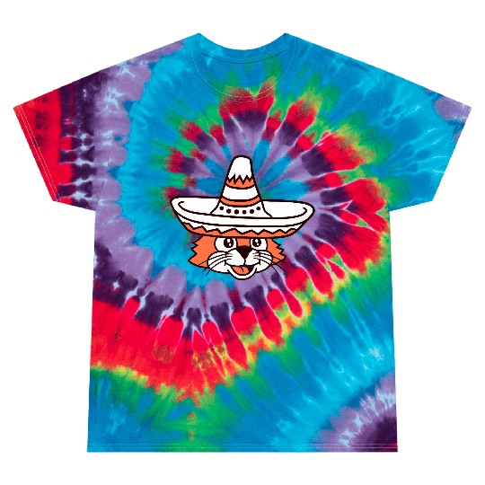 Sombrero Hat Cat Funny Cool Mexican Culture Kitten Tie Dye T Shirts