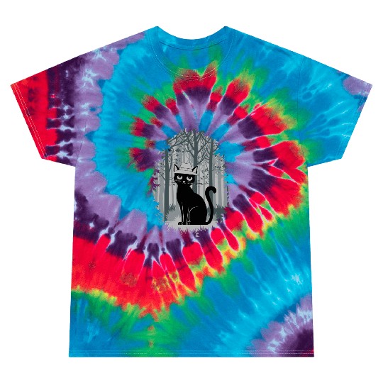 Cottagecore Cat in enchanting Forest Tie Dye T Shirts