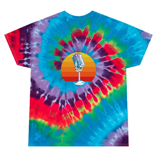 Retro Microphone Design For Music Lovers Tie Dye T Shirts