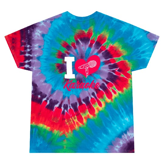 I Love Karaoke Microphone Heart Tie Dye T Shirts