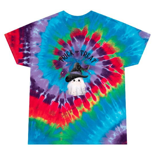 Trick or Treat halloween ghost spooky little ghost Tie Dye T Shirts