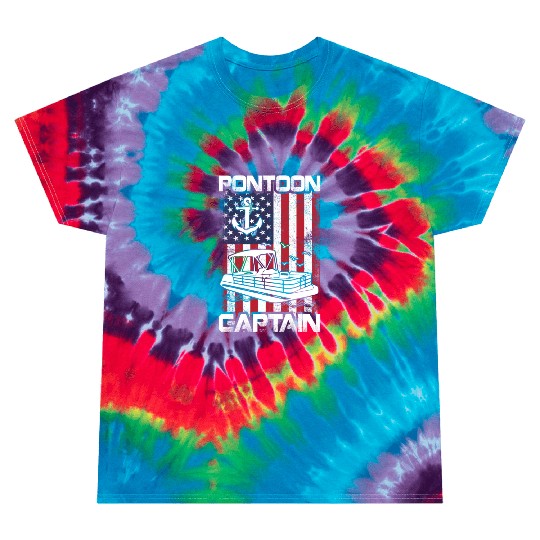 Pontoon Captain Patriotic 4th of July Family Tie Dye T Shirts