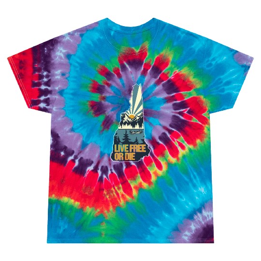 Live Free or Die Retro New Hampshire Nature Tie Dye T Shirts