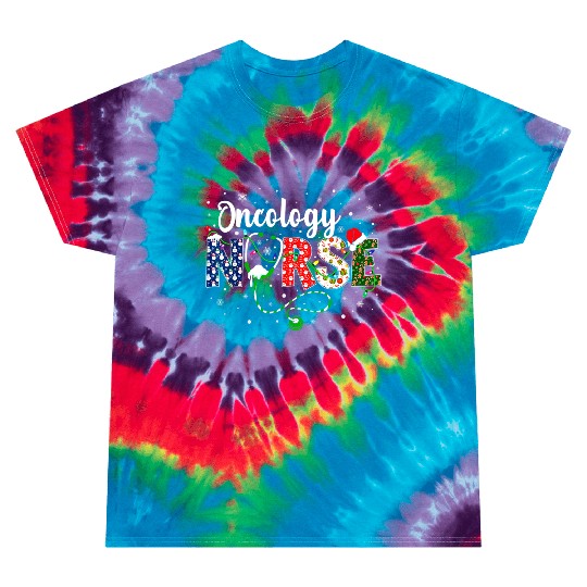 Oncology Nurse Xmas Santa Hat Nurse Christmas Tie Dye T Shirts