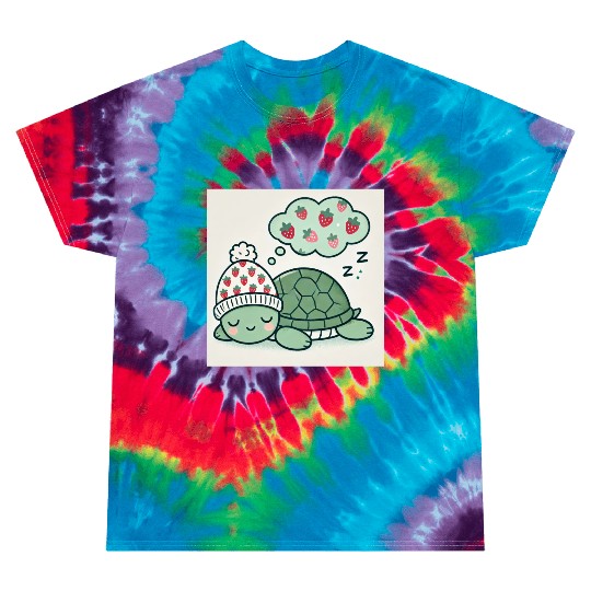 Dreamy Turtle Snooze strawberries Tie Dye T Shirts